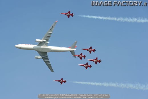 2014-09-06 Payerne Air14 2108 Airbus A330-343 - Patrouille Suisse - Northrop F-5 Tiger II